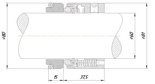 Gleitringdichtung R-M7N 60, SiC/SiC, Viton, 304, G9