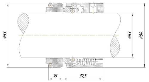 Gleitringdichtung R-M7N 63, SiC/SiC, Viton, 304, G9