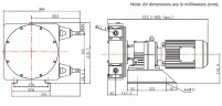 Industrielle Schlauchpumpe JXHIN-15-CI-NBR-P, 215 l/h, 0,55 kW, 12 bar, 380V
