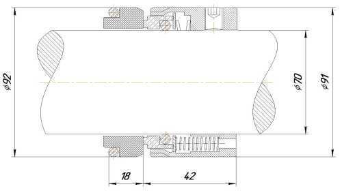 Gleitringdichtung R-M7N 70, SIC/SIC, VITON, 304, Typ G9 STERLING 270, VULCAN 1677, FLOWSERVE Europac 600, LATTY U68, ANGA V