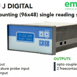EMEC J DIGITAL PH 230VAC Rack-Controller für ein einzelnes Display (96x48)