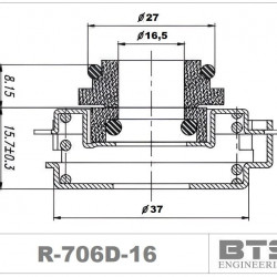 Gleitringdichtung für Grundfos CM, CME und Booster R-706D 16, SiC/SiC, Viton, 304 Pumpe