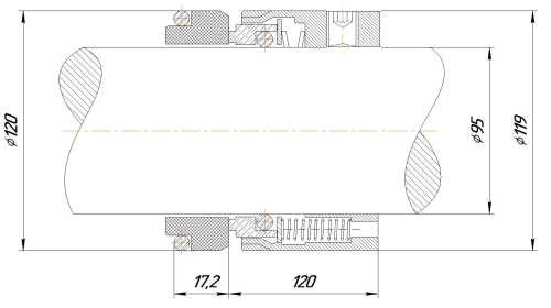 Gleitringdichtung R-M7N 95, SiC/SiC, Viton, 304, G9