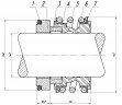 Gleitringdichtung für Pumpenwelle ANDRITZ, ERDURO, Mas Daf, Alfa Laval R-MG1 40, CAR/CER, EPDM, 304, G60