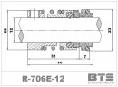 Gleitringdichtung für Pumpenwelle R-706E 12, SIC/TC, EPDM, 304