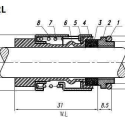 Pumpendichtung Grundfos R-706B 12, SIC/SIC, EPDM, 304