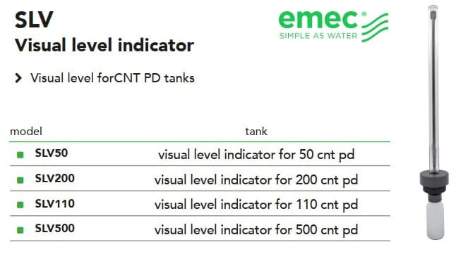 EMEC SLV Sichtfüllanzeige für CNT PD-Behälter