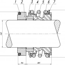 Gleitringdichtung für Pumpenwelle GRUNDFOS R-MG1 48, CAR/CER, EPDM, 304, G4