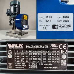 Peristaltische Pumpe zum Fördern von Lacken ACME Pompe AS 15 FX 228 l/h,  230/400V 50Hz, 0,18 kW, 93 U/min - TPV, mit fester Fördermenge