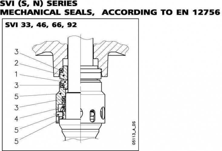 Gleitringdichtung Lowara R-LWR 22, CAR/SIC, EPDM, Typ 304 AESSEAL P0LXB, VULCAN 822, ROTEN 8E5K