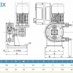 Peristaltikpumpe ACME Pompe ASP 15 IX 20-142 l/h, 0,25 kW, 4,5-32 U/min, mit Leistungsregelung über Frequenzumrichter