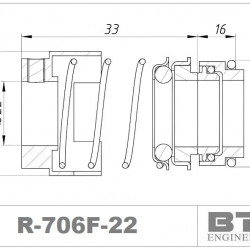 Gleitringdichtung für Grundfos Pumpen der Baureihen LM, LP R-706F 22, TC/TC, VITON, 316