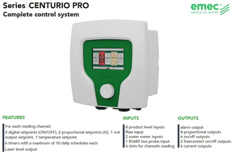EMEC CENTURIO PRO Regler zur Messung und Regelung vieler Parameter