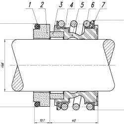 Gleitringdichtung für Pumpenwelle R-MG1 68, CAR/CER, EPDM, 304, G60