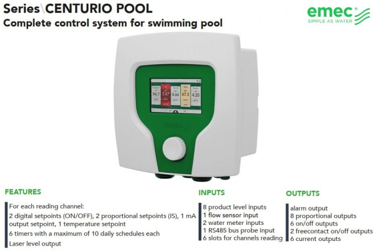 EMEC CENTURIO POOL-Controller, Schwimmbadsteuerungssystem