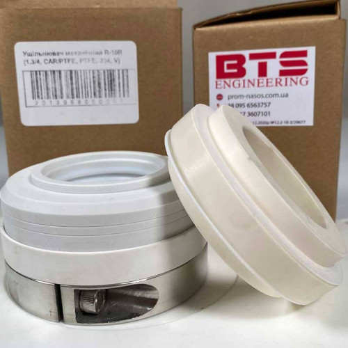 Gleitringdichtung für Pumpenwelle R-10R 1.1/4, SiC/SiC, PTFE, 304, V