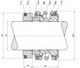 Gleitringdichtung für Pumpenwelle Svanehoj, ROTOS, Seepex, R-MG1 70, CAR/CER, EPDM, 304, G60
