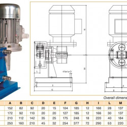 Peristaltikpumpe für viskose und abrasive Flüssigkeiten ACME Pompe AS 25 FX 672 l/h, 0,37 kW, 35 U/min, mit fester Fördermenge