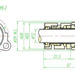 Dichtungskartusche Typ R-706A 22, SIC/SIC, VITON, 304