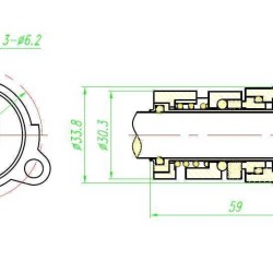 Dichtungskartusche Typ R-706A 22, SIC/SIC, VITON, 304