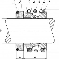 Gleitringdichtung für Pumpenwelle R-MG1 90, CAR/CER, EPDM, 304, G60