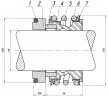 Gleitringdichtung für Pumpenwelle R-MG1 95, CAR/SIC, VITON, 304, G60