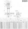 Mehrstufige Pumpe zur Wasseraufbereitung EVXE 15/17, 15 kW, 24 m3/h, 250m, 380V/T, AISI 304 (EBARA EVM)