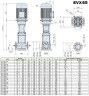 Mehrstufige Pumpe EVX 65/8-1a, 45 kW, 85 m3/h, 219 m, 380 V/T, AISI 304 (EBARA EVM)