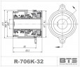 Kartuschendichtung für Grundfos R-706K Pumpenserie SE1, SEV, SL1, SLV 32, SIC/SIC/SIC/SIC, VITON, 304