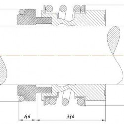 Gleitringdichtung R-MG13 15, CAR/SIC, VITON, 304, Typ G6 STERLING SMG13, VULCAN 193, LATTY T713