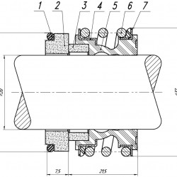 Gleitringdichtung für Pumpenwelle R-MG1 20, SiC/SiC, Viton, 304, G4