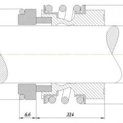 Gleitringdichtung für Pumpe GRUNDFOS R-MG13 16, CAR/SIC, VITON, 304, G6