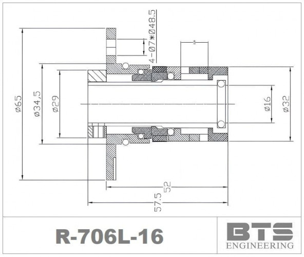 Kartuschendichtung für LFP, SNP, Speroni R-706L 16, SIC/SIC, VITON, 304 Pumpentyp Grundfos SQQE