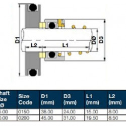 Gleitringdichtung für Pumpe ALLWEILER R-M3.ALW 15, CAR/SIC, VITON, 304