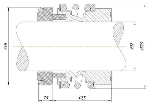 Gleitringdichtung R-MG13 32, CAR/SIC, VITON, 304, G6