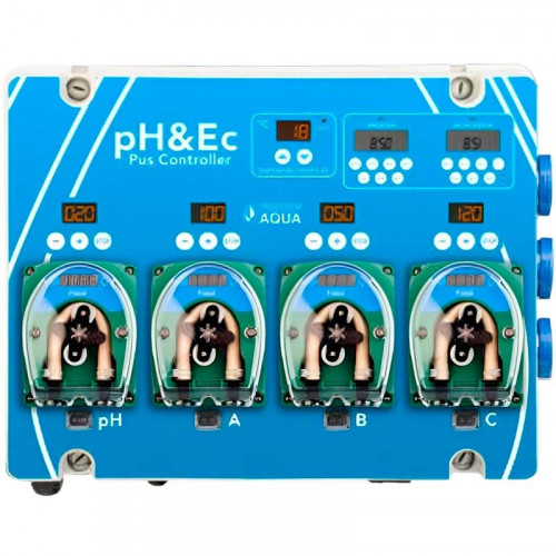 Hydroponik, Hydroponiksystem PROSYSTEM AQUA mit pH&EC Plus Controller, 0–4 l/h (pH-Pumpe und 3 Düngerpumpen)